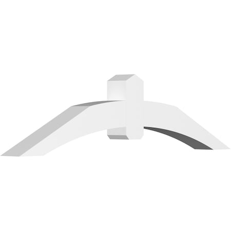 Ekena Millwork Archdale Architectural Grade PVC Gable Bracket, 72"W x 18"H x 6"D x 6"F, 6/12 Pitch GBP072X18X0606ARC00